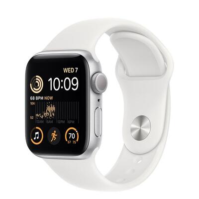 Умные часы Apple Watch Series SE Gen 2 40 мм Aluminium Case GPS, silver/white Sport Band M/L